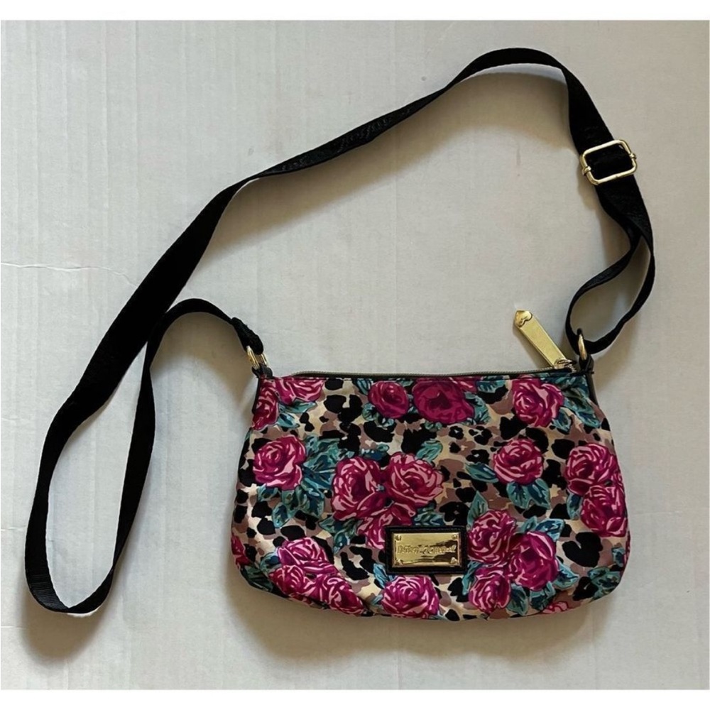 Betsy Johnson Floral Zipper Closure Purse Crossbody Bag